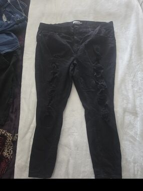 torrid Black Distressed Skinny Jeans